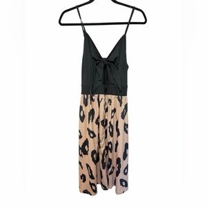 Leopard Print Maxi Dress with Black Top